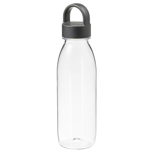 Dark grey reusable IKEA water bottle 0.5 L BPA-free.