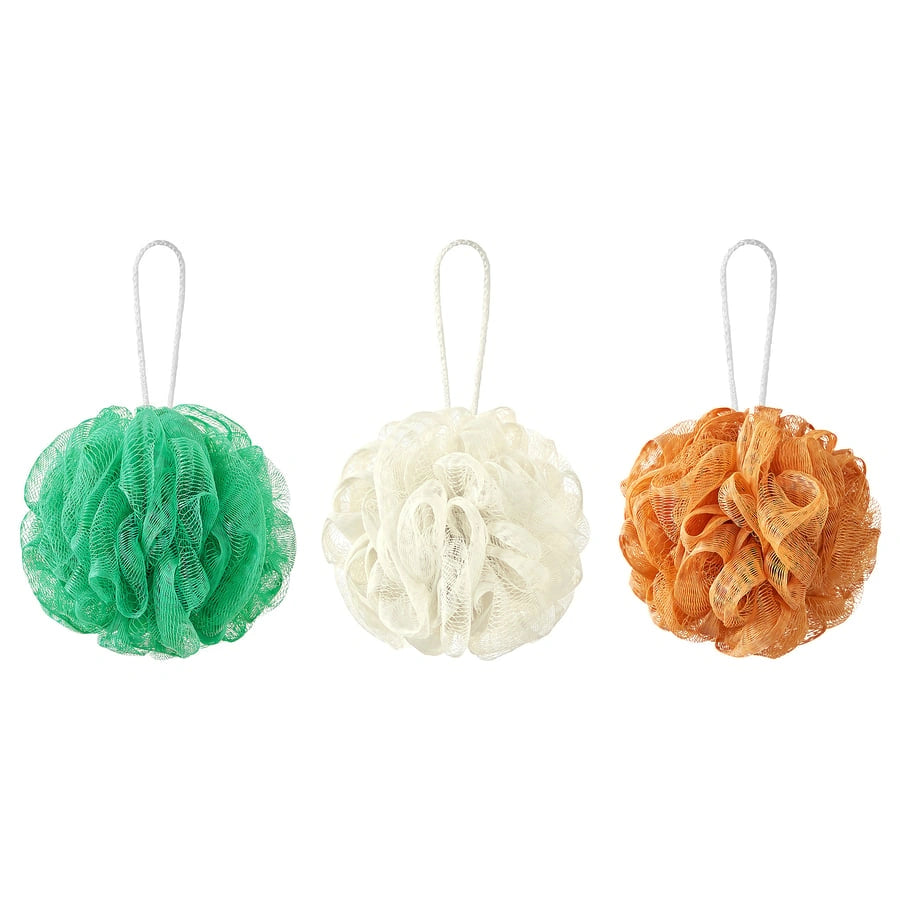 IKEA ABYAN body puff pack of 3 orange green white