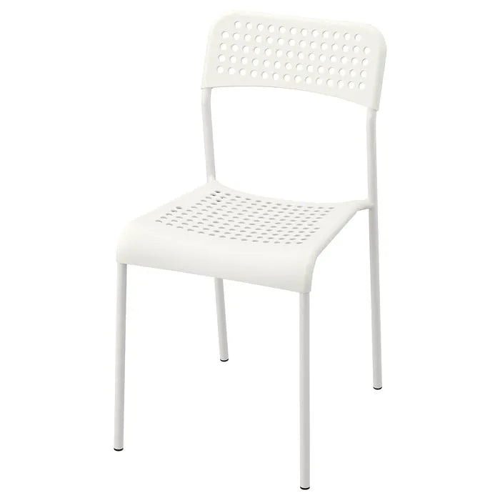 Front view of IKEA ADDE Chair White.