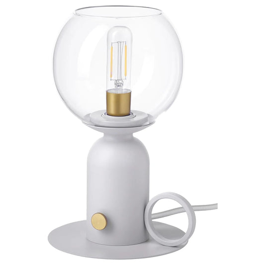 IKEA ASKMULLER dimmable table lamp in light grey, 24 cm