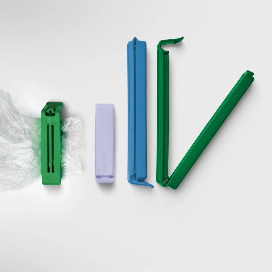Mixed colours of IKEA BEVARA bag sealing clips