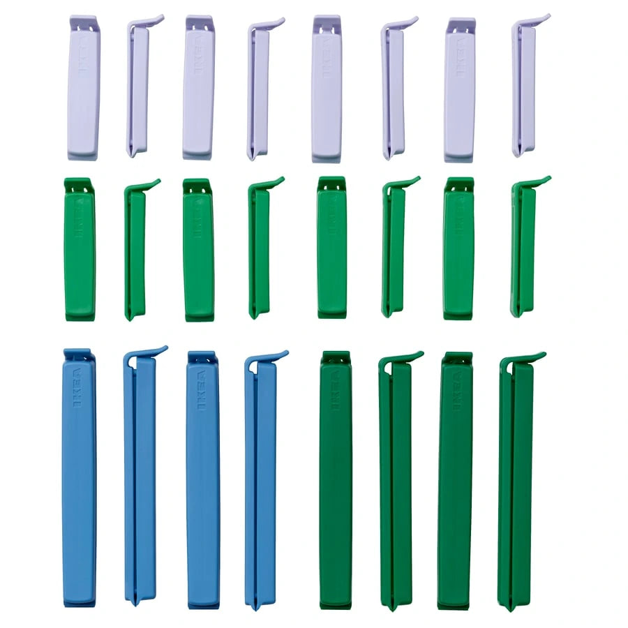 IKEA BEVARA sealing clips set of 24 in mixed colours