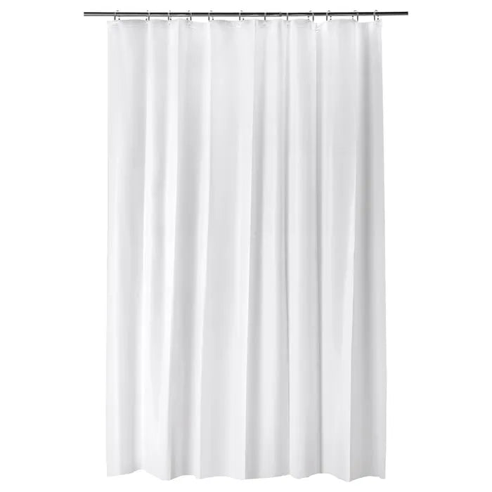 IKEA BJÄRSEN shower curtain white 180x200 cm front view.
