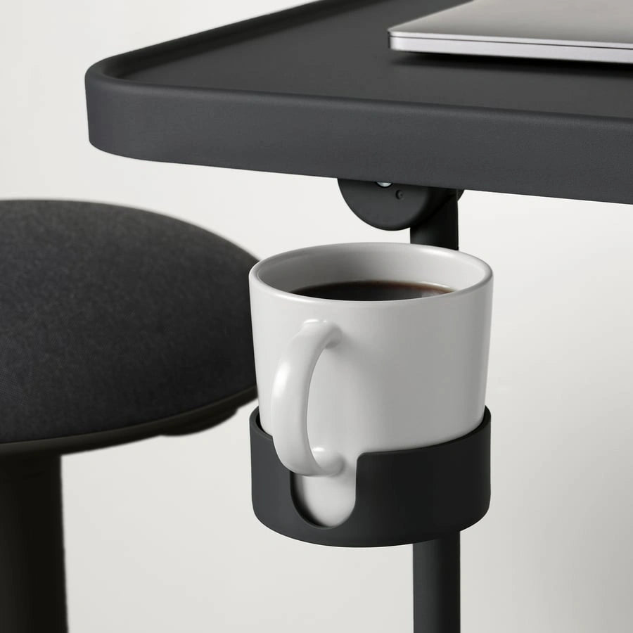 IKEA BJORKASEN laptop stand with tilting closeup