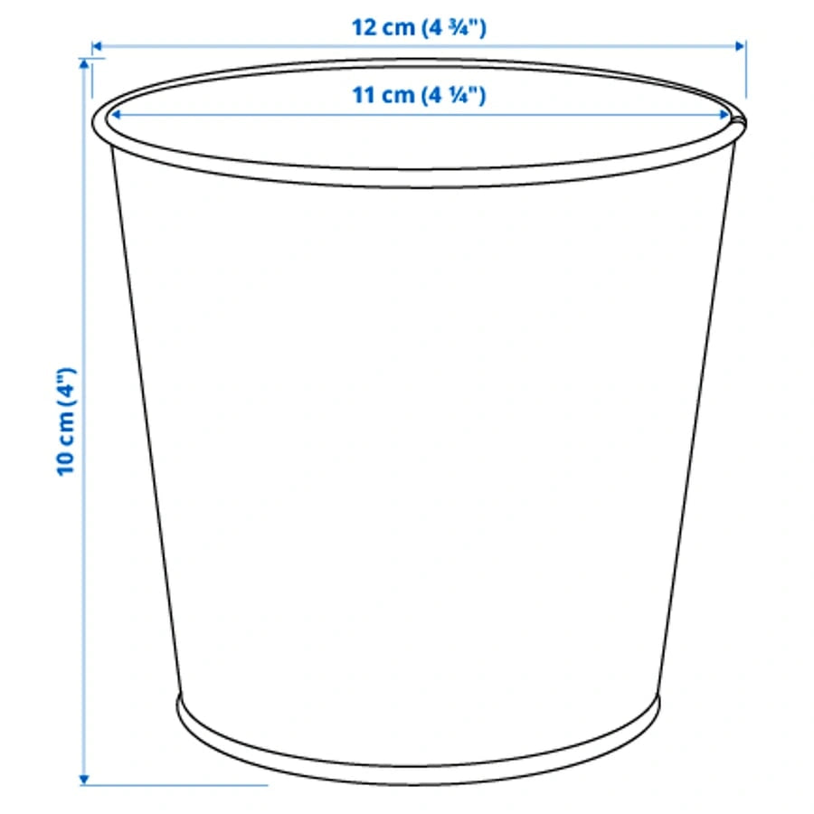 Dimensions of IKEA DAIDAI brass plant pot