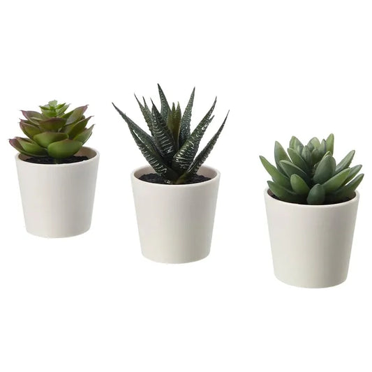 IKEA FEJKA artificial potted plants pack of 3 succulents