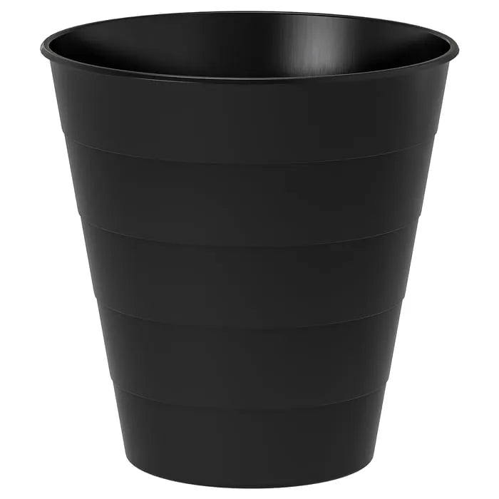 IKEA FNISS Black Waste Bin 10L – durable plastic dustbin for home.