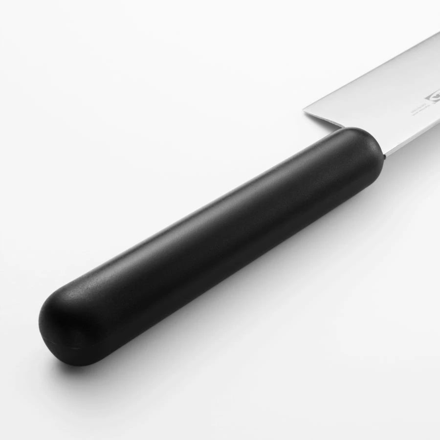 Close-up of IKEA FÖRDUBBLA grey knife set