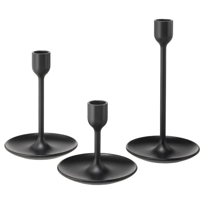 IKEA FULLTALIG candlestick set of 3 black
