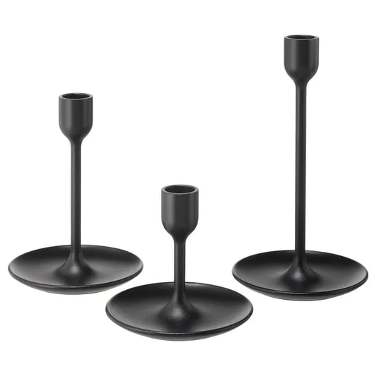 IKEA FULLTALIG candlestick set of 3 black