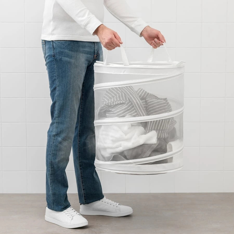 IKEA FYLLEN laundry basket showing its spacious 79 litre capacity