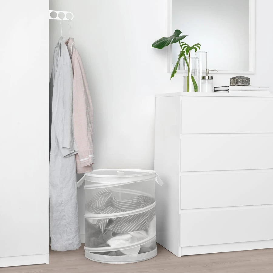 IKEA FYLLEN laundry basket used for organising laundry at home