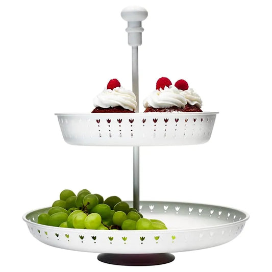IKEA GARNERA serving stand two tiers white for desserts.