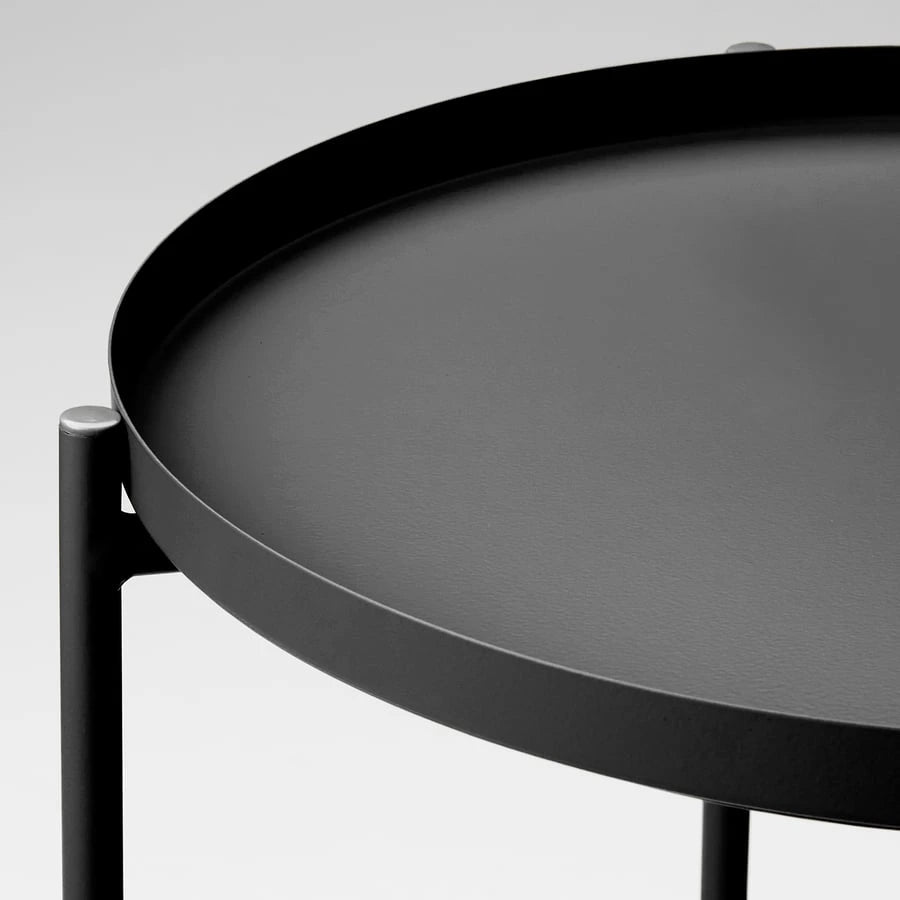 Close-up of the tray surface on IKEA GLADOM table