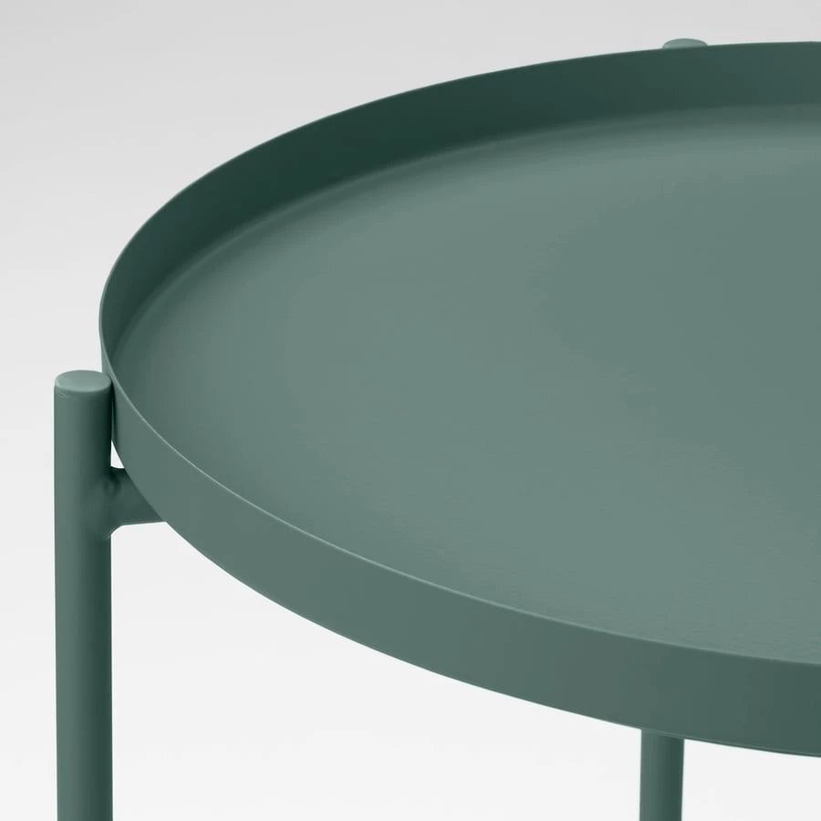 Close-up of the tray surface on IKEA GLADOM table