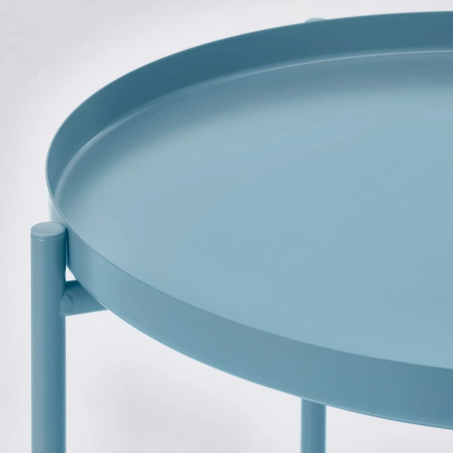 Close-up of the tray surface on IKEA GLADOM table