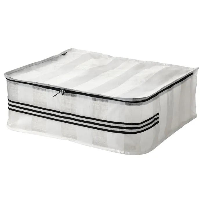 IKEA GÖRSNYGG storage case white transparent 55x49x19 cm front view.