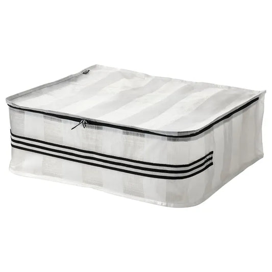 IKEA GÖRSNYGG storage case white transparent 55x49x19 cm front view.