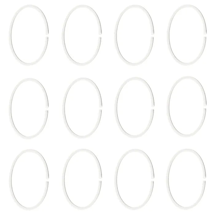 Pack of 12 IKEA HASSJÖN shower curtain rings.