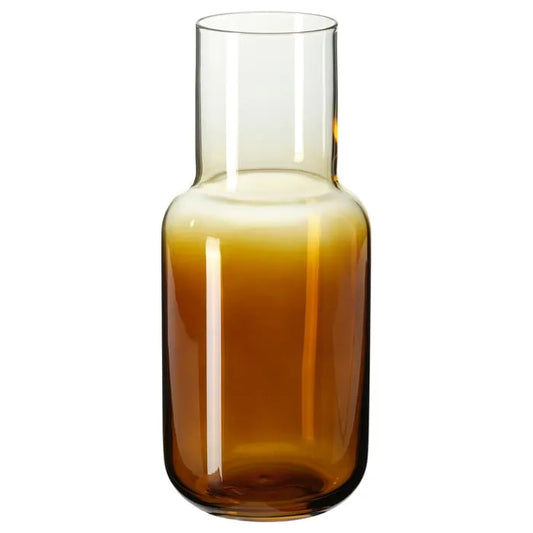 IKEA HOSTAGILLE brown glass vase 21 cm