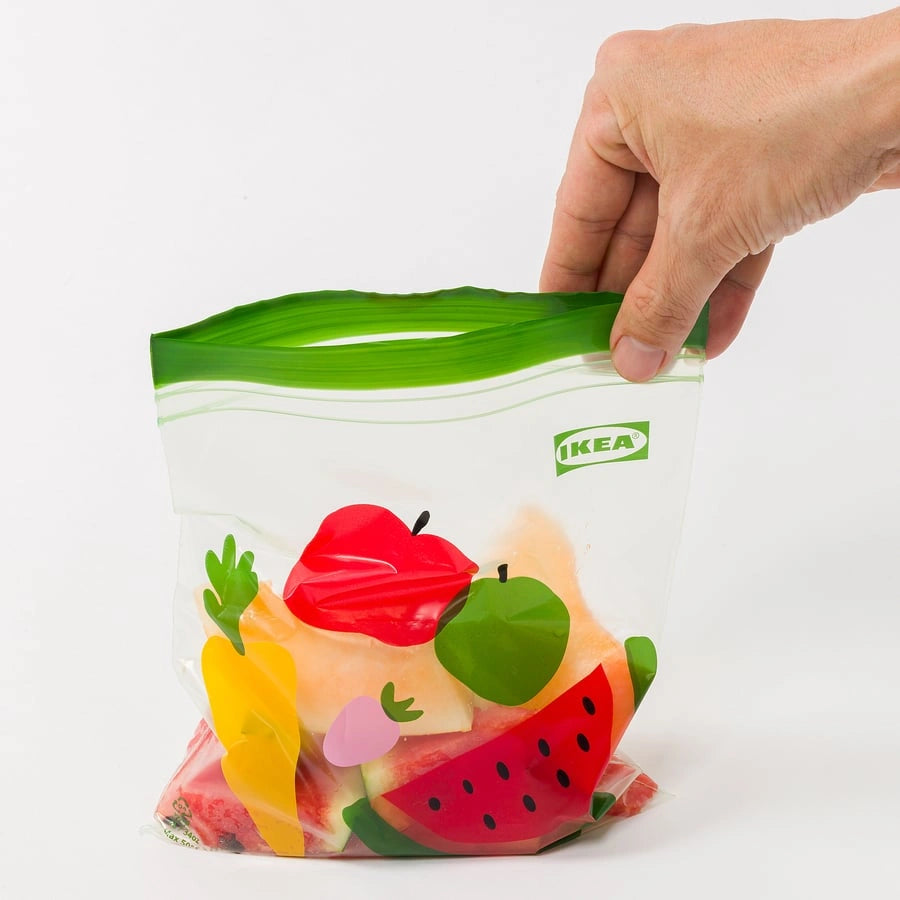 Close-up of IKEA ISTAD double-seal food storage bag