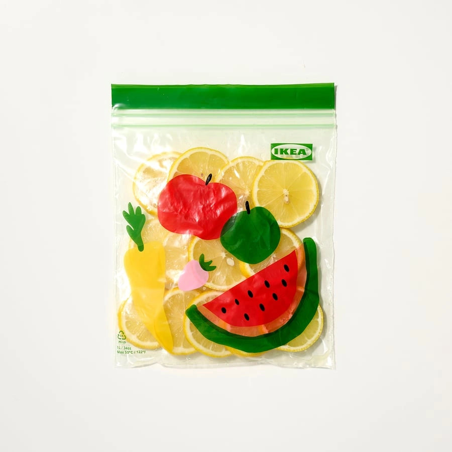 IKEA ISTAD green resealable bags for kitchen storage