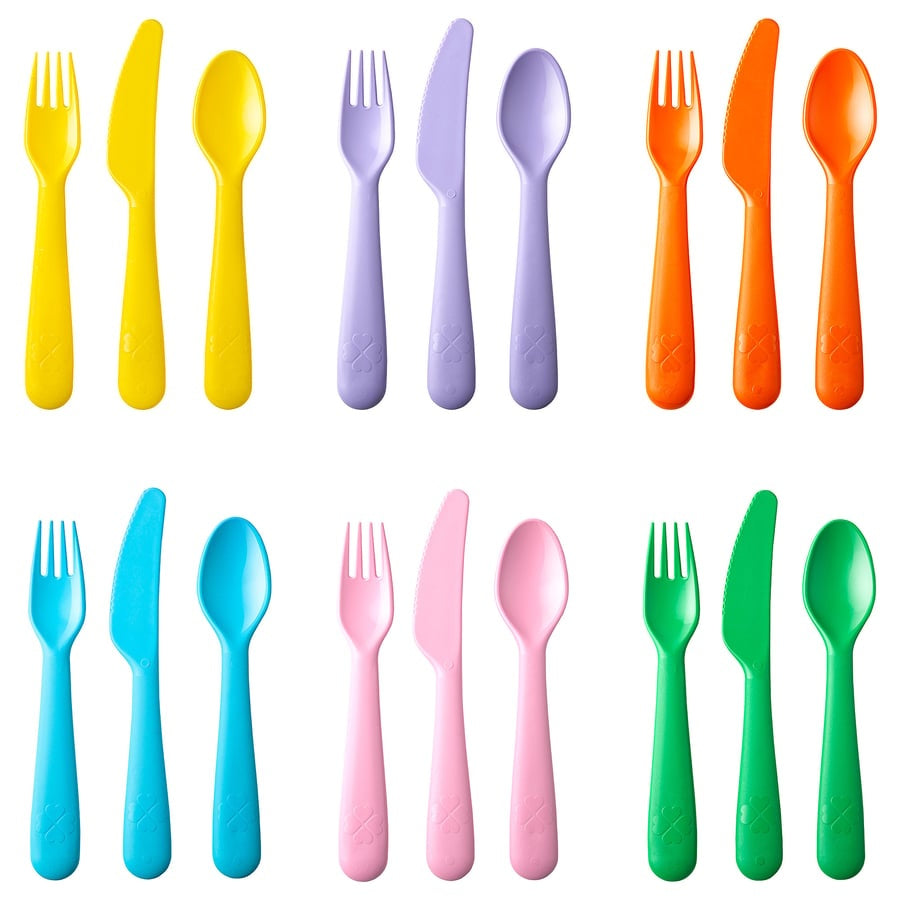 IKEA KALAS 18-piece cutlery set mixed colours seasonal edition
