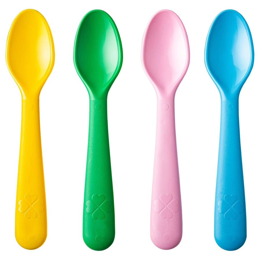 IKEA KALAS spoon pack of 4 mixed colours seasonal edition