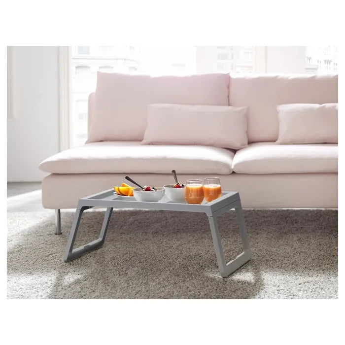 IKEA KLIPSK bed tray grey used for breakfast setup.