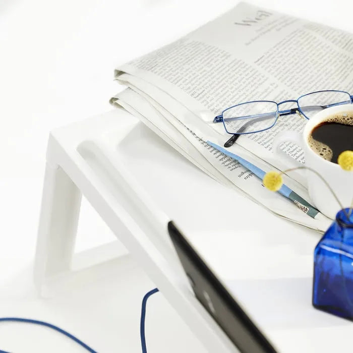 IKEA KLIPSK bed tray with breakfast setup.