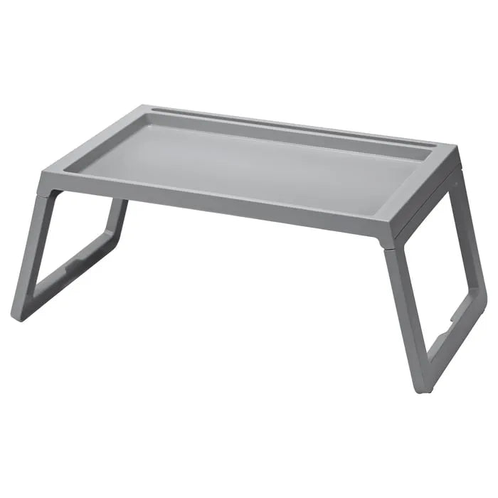 IKEA KLIPSK bed tray grey with foldable legs.