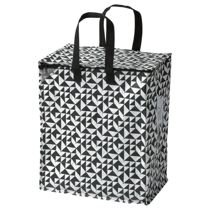 IKEA KNALLA Storage Bag With Zip Black/White 47L in Pakistan.