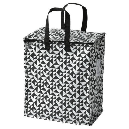 IKEA KNALLA Storage Bag With Zip Black/White 47L in Pakistan.