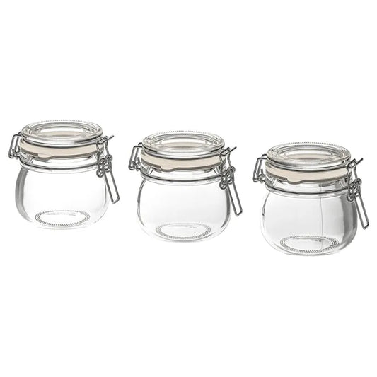 IKEA KORKEN Clear Glass Jar Pack of 3 in Pakistan.