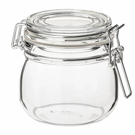 IKEA KORKEN jar with lid clear glass 0.5 litre