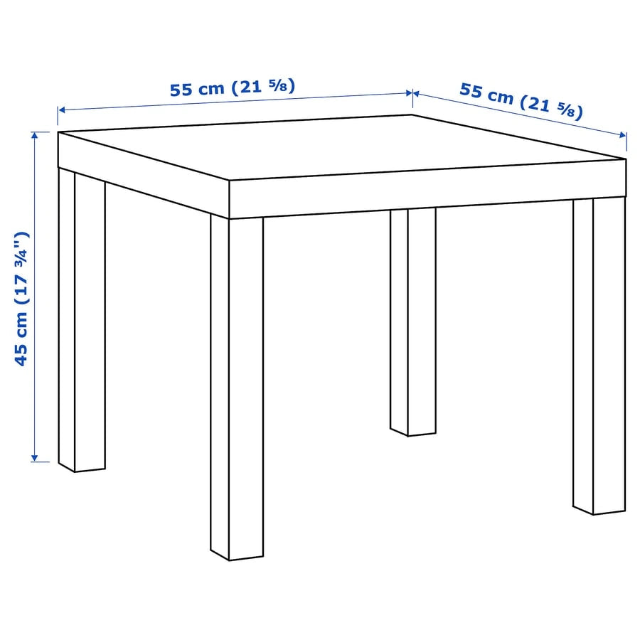 Dimensions of IKEA LACK side table 55x55 cm