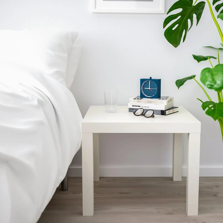 IKEA LACK side table styled as a bedside table