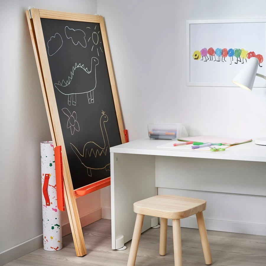 IKEA MÅLA easel styled in a children's art and play area