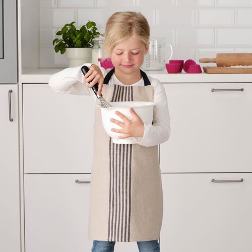IKEA MARIATHERES grey beige kids apron