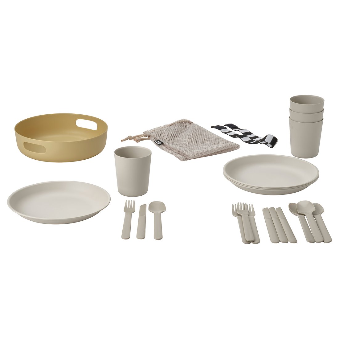 IKEA MARULK 21 piece picnic set mixed colours