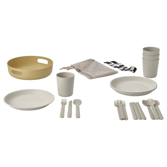 IKEA MARULK 21-piece picnic set mixed colours for 4 people