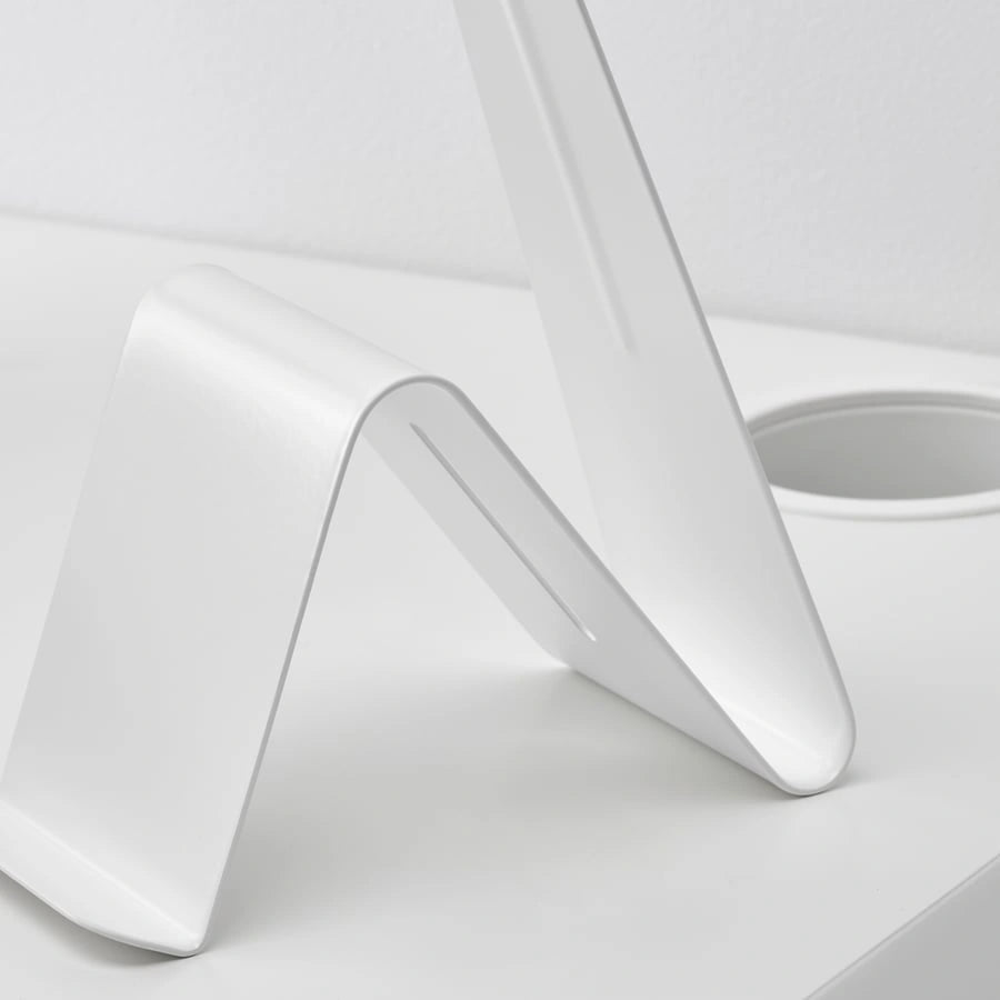 Close-up of IKEA MOJLIGHET white stand