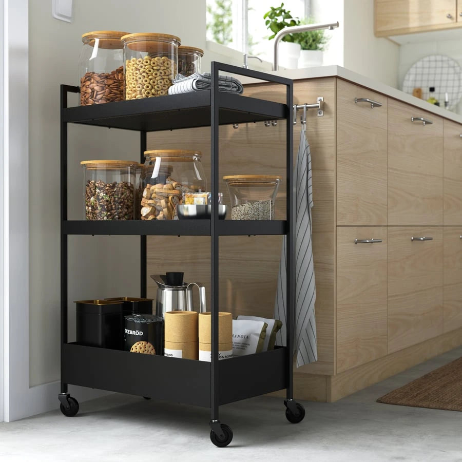 Front view of the IKEA NISSAFORS storage trolley