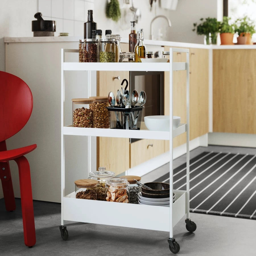Front view of the IKEA NISSAFORS storage trolley