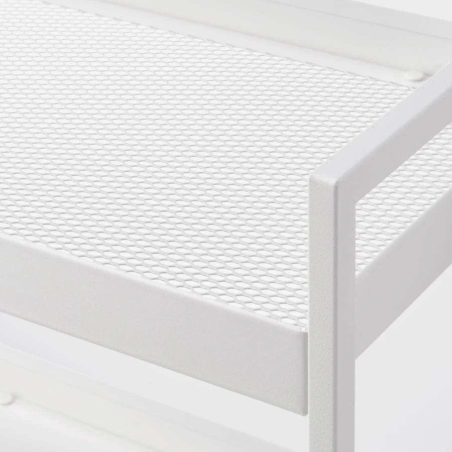Close-up of the shelf detail on the IKEA NISSAFORS trolley