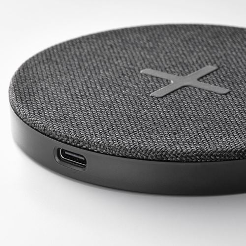 Closeup of IKEA NORDMÄRKE 5W wireless charger