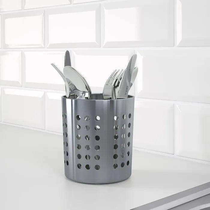 Stainless steel utensil holder IKEA Pakistan.