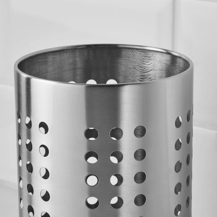 Close-up of IKEA ORDNING Stainless Steel Kitchen Holder.