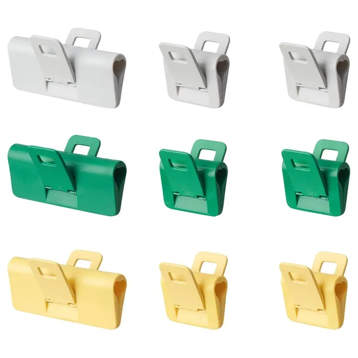 IKEA ÖRINGABBORRE sealing clips set of 9 multicolour