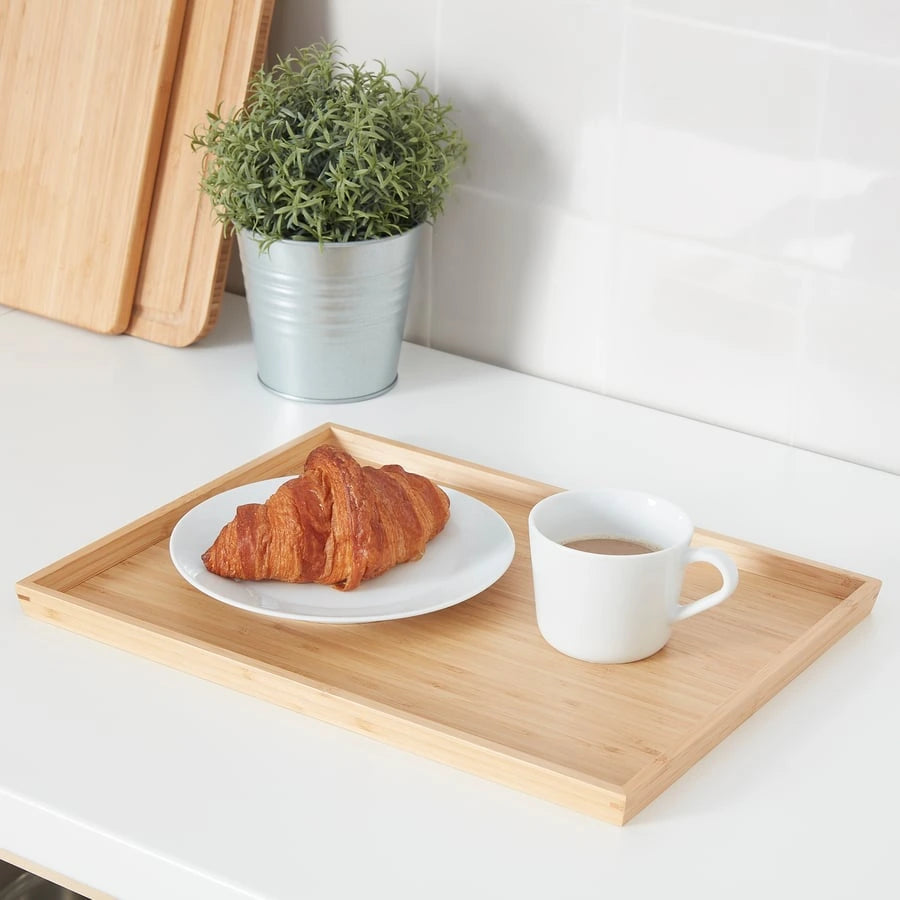 IKEA OSTBIT bamboo serving tray for drinks and snacks